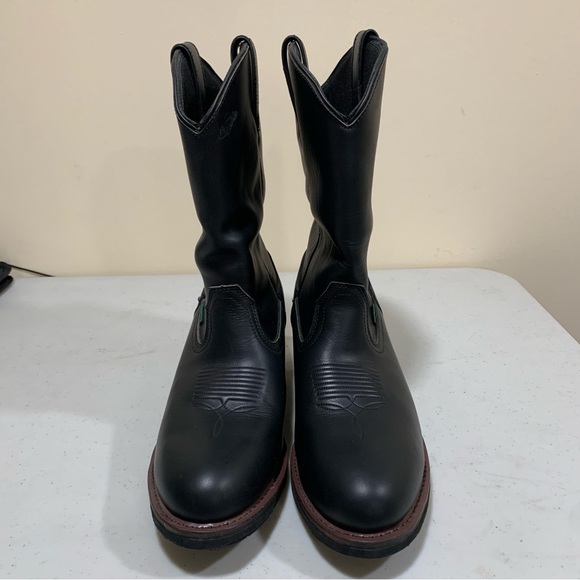 Dan Post Mens Albuquerque Waterproof Leather Cowboy Boot Sz14D Black Pull On F13 - Picture 4 of 12